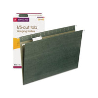 Hanging Folders, Legal Size, 1-5-cut Tab, Standard Green, 25-box