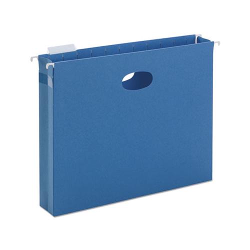 Hanging Pockets With Full-height Gusset, Letter Size, 1-5-cut Tab, Sky Blue, 25-box