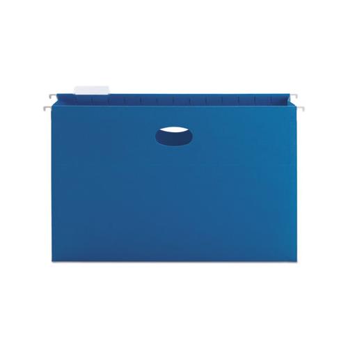Hanging Pockets With Full-height Gusset, Legal Size, 1-5-cut Tab, Sky Blue, 25-box