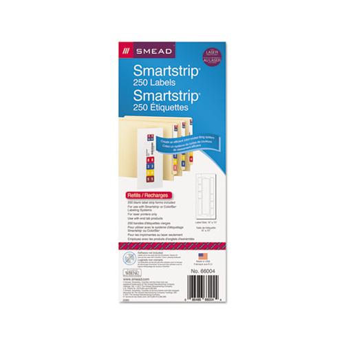 Color-coded Smartstrip Refill Label Forms, Laser Printer, Assorted, 1.5 X 7.5, White, 250-pack