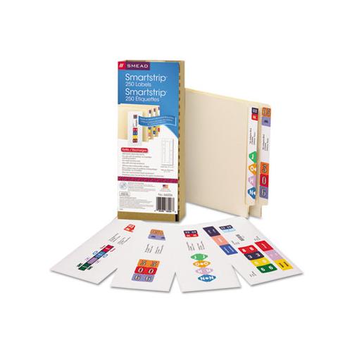 Color-coded Smartstrip Refill Label Forms, Inkjet Printer, Assorted, 1.5 X 7.5, White, 250-pack