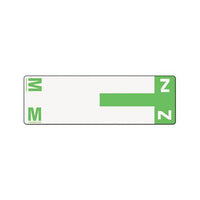 Alphaz Color-coded First Letter Combo Alpha Labels, M-z, 1.16 X 3.63, Light Green-white, 5-sheet, 20 Sheets-pack