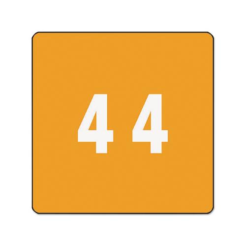 Numerical End Tab File Folder Labels, 4, 1.5 X 1.5, Orange, 250-roll