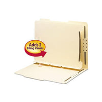 Self-adhesive Folder Dividers For Top-end Tab Folders W- 2-prong Fasteners, Letter Size, Manila, 25-pack