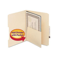 Self-adhesive Folder Dividers For Top-end Tab Folders W- 5 1-2" Pockets, Letter Size, Manila, 25-pack