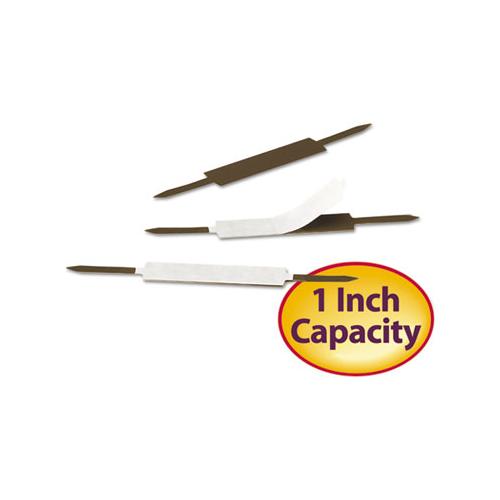 Standard Self-adhesive Fasteners, 1" Capacity, 2.75" Center To Center, Brown, 100-box