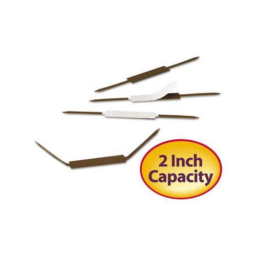 Standard Self-adhesive Fasteners, 2" Capacity, 2.75" Center To Center, Brown, 100-box
