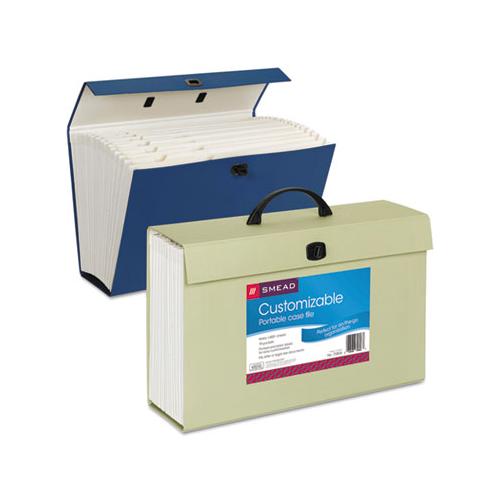 Expanding File Box, 16.63" Expansion, 19 Sections, 1-19-cut Tab, Legal Size, Blue
