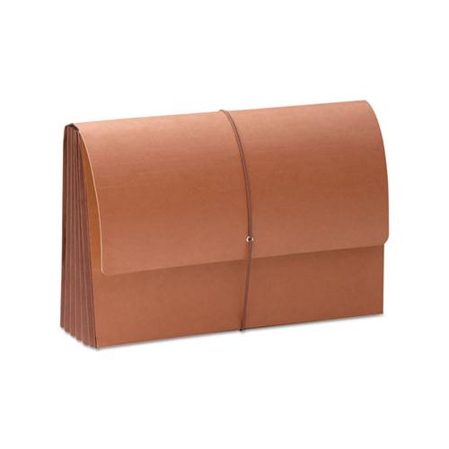 Tuff Expanding Wallets W- Elastic Cord, 5.25" Expansion, 1 Section, Legal Size, Redrope