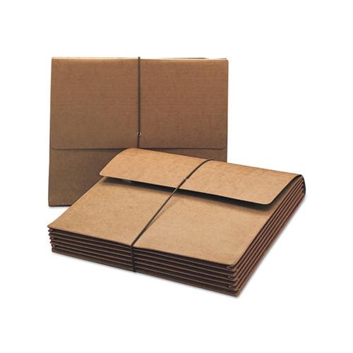 Extra-wide Expanding Wallets W- Elastic Cord, 5.25" Expansion, 1 Section, Legal Size, Redrope