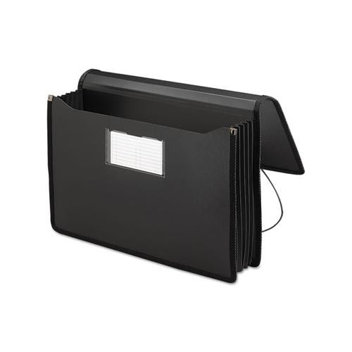 Poly Premium Wallets, 5.25" Expansion, 1 Section, Legal Size, Black