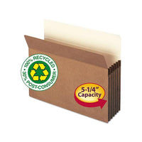 100% Recycled Top Tab File Pockets, 5.25" Expansion, Letter Size, Redrope, 10-box