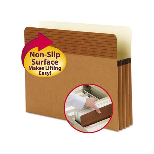 Easy Grip Pockets, 3.5" Expansion, Letter Size, Redrope, 25-box