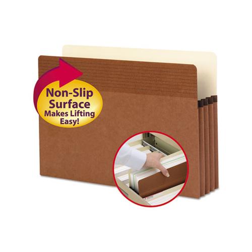 Easy Grip Pockets, 3.5" Expansion, Legal Size, Redrope, 25-box