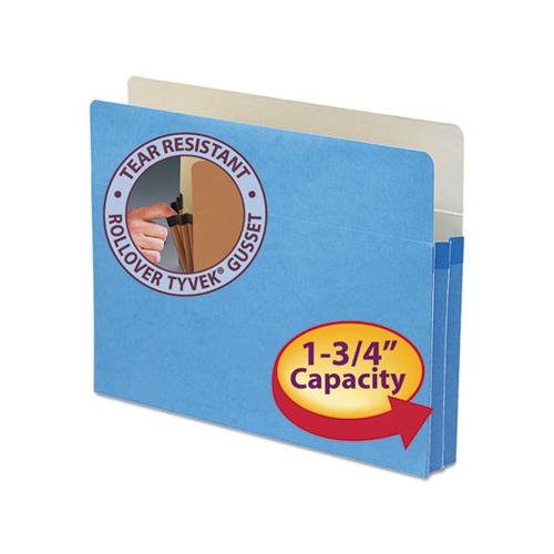 Colored File Pockets, 1.75" Expansion, Letter Size, Blue