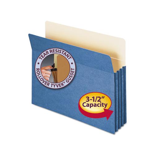 Colored File Pockets, 3.5" Expansion, Letter Size, Blue
