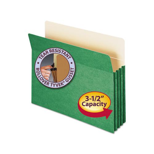 Colored File Pockets, 3.5" Expansion, Letter Size, Green