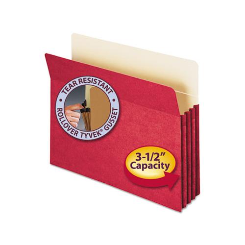 Colored File Pockets, 3.5" Expansion, Letter Size, Red