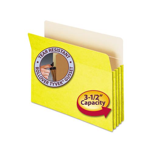 Colored File Pockets, 3.5" Expansion, Letter Size, Yellow