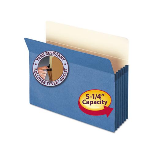 Colored File Pockets, 5.25" Expansion, Letter Size, Blue
