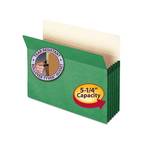 Colored File Pockets, 5.25" Expansion, Letter Size, Green
