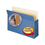 Colored File Pockets, 3.5" Expansion, Legal Size, Blue