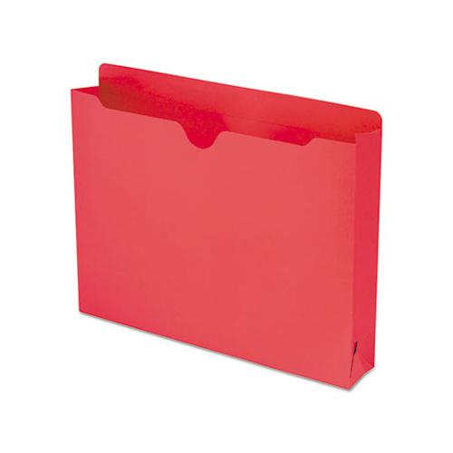 Colored File Jackets With Reinforced Double-ply Tab, Straight Tab, Letter Size, Red, 50-box