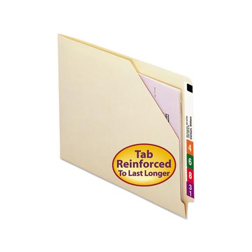 End Tab Jackets With Reinforced Tabs, Straight Tab, Letter Size, 11-pt Manila, 100-box