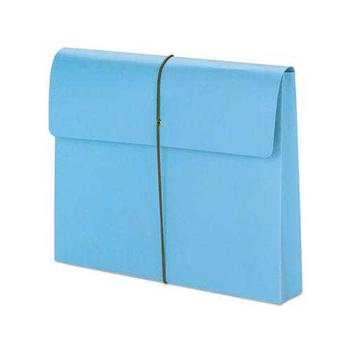 Expanding Wallet W- Elastic Cord, 2" Expansion, 1 Section, Letter Size, Blue, 10-box