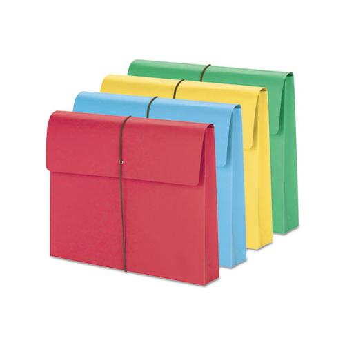 Expanding Wallet With Elastic Cord, 2" Expansion, 1 Section, Letter Size, Assorted, 50-box