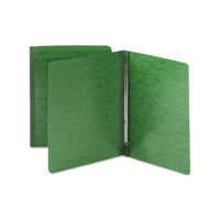Side Opening Pressboard Report Cover, Prong Fastener, Letter, Green