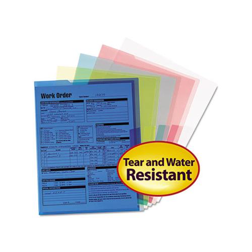 Organized Up Translucent Poly Project Jacket, Letter Size, Assorted Colors, 5-pack