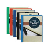 Poly Report Cover, Tang Clip, Letter, 1-2" Capacity, Clear-dark Blue, 25-box