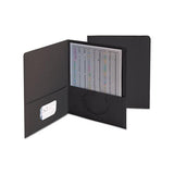 Two-pocket Folder, Textured Paper, Black, 25-box