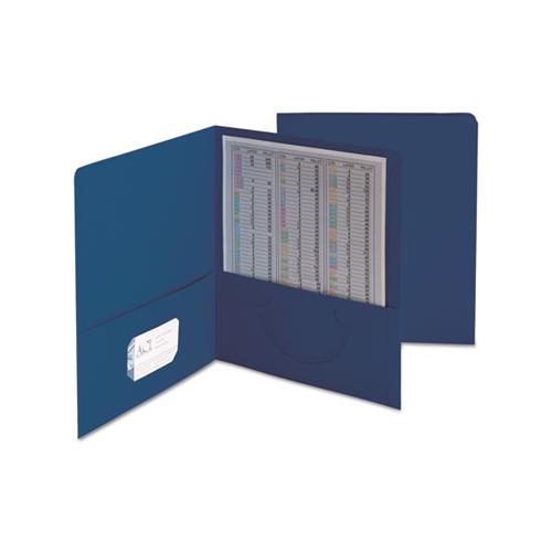 Two-pocket Folder, Textured Paper, Dark Blue, 25-box