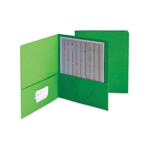 Two-pocket Folder, Textured Paper, Green, 25-box