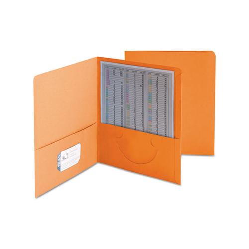 Two-pocket Folder, Textured Paper, Orange, 25-box