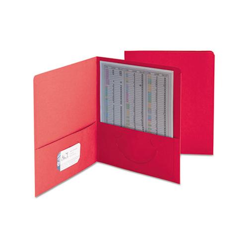 Two-pocket Folder, Textured Paper, Red, 25-box