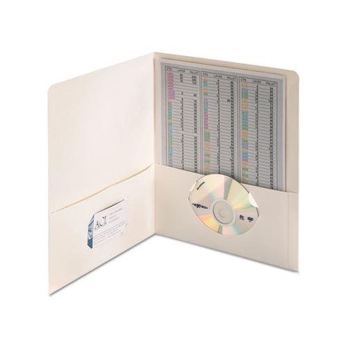 Two-pocket Folder, Textured Paper, White, 25-box