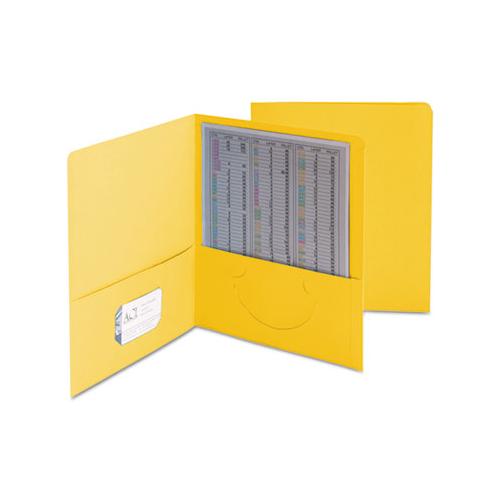 Two-pocket Folder, Textured Paper, Yellow, 25-box