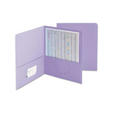 Two-pocket Folder, Textured Paper, Lavender, 25-box