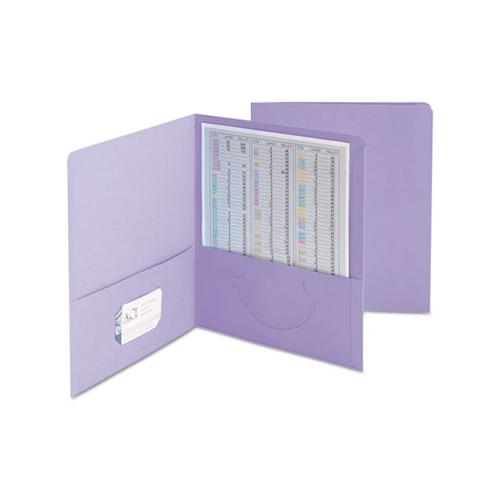 Two-pocket Folder, Textured Paper, Lavender, 25-box
