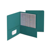 Two-pocket Folder, Textured Paper, Teal, 25-box