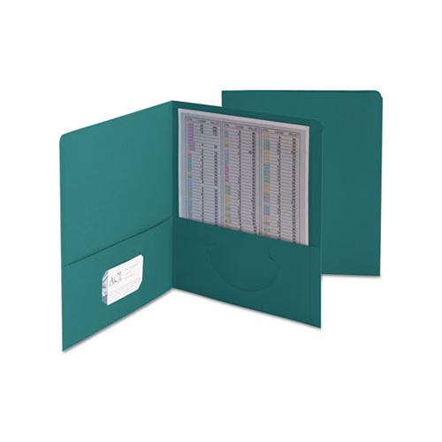 Two-pocket Folder, Textured Paper, Teal, 25-box