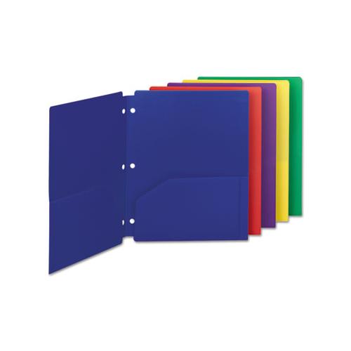 Poly Snap-in Two-pocket Folder, 11 X 8.5, Assorted, 10-pack