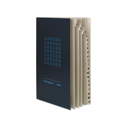 Deluxe Expandable Indexed Desk File-sorter, Reinforced Tabs, 20 Dividers, Alpha-numeric, Legal-size, Dark Blue Cover