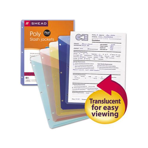 Organized Up Poly Slash Jackets, 2-sections, Letter Size, Assorted Colors, 5-pack