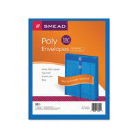 Poly String & Button Interoffice Envelopes, String & Button Closure, 9.75 X 11.63, Transparent Blue, 5-pack