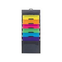 Cascading Wall Organizer, 14.25 X 33, Letter, Gray With 6 Bright Color Pockets