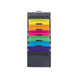 Cascading Wall Organizer, 14.25 X 33, Letter, Gray With 6 Bright Color Pockets